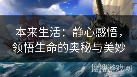 本来生活:静心感悟,领悟生命的奥秘与美妙 本来生活:静心感悟,领悟生命的奥秘与美妙