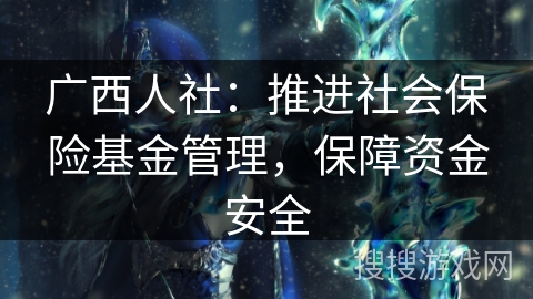 广西人社:推进社会保险基金管理,保障资金安全 广西人社:推进社会保险基金管理,保障资金安全