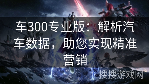 车300专业版：解析汽车数据，助您实现精准营销