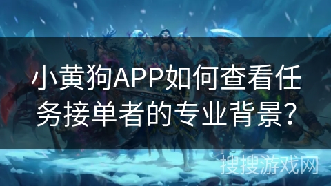 小黄狗APP如何查看任务接单者的专业背景？
