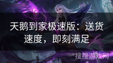 天鹅到家极速版：送货速度，即刻满足