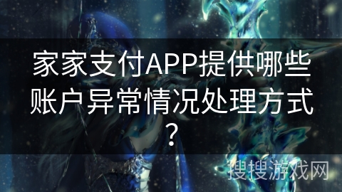 家家支付APP提供哪些账户异常情况处理方式？