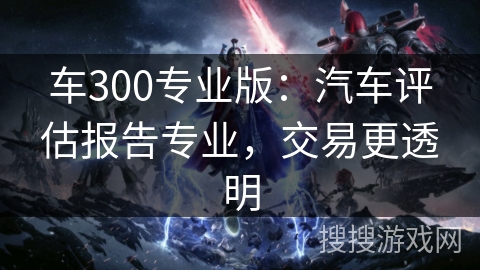 车300专业版:汽车评估报告专业,交易更透明 车300专业版:汽车评估报告专业,交易更透明