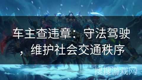 车主查违章：守法驾驶，维护社会交通秩序
