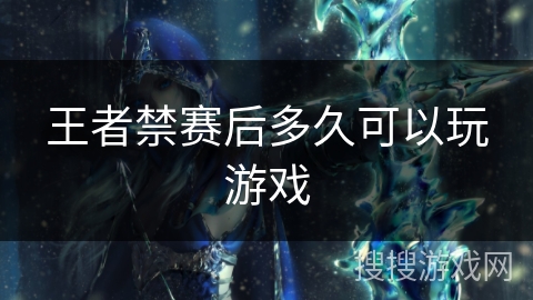 王者禁赛后多久可以玩游戏