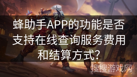 蜂助手APP的功能是否支持在线查询服务费用和结算方式？