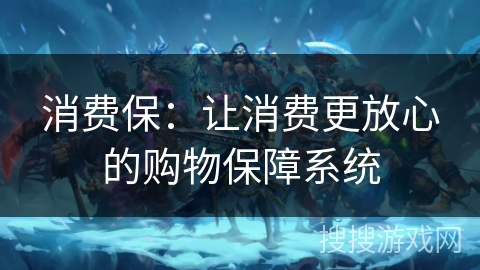 消费保：让消费更放心的购物保障系统