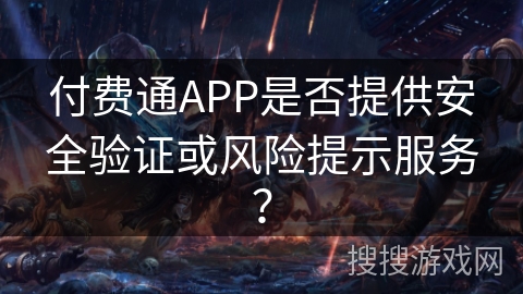 付费通APP是否提供安全验证或风险提示服务？
