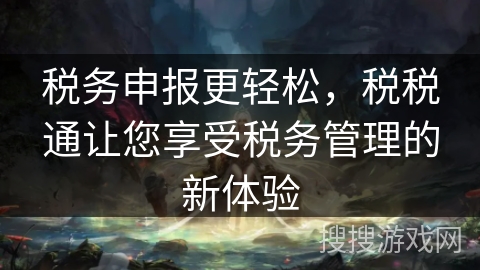 税务申报更轻松，税税通让您享受税务管理的新体验