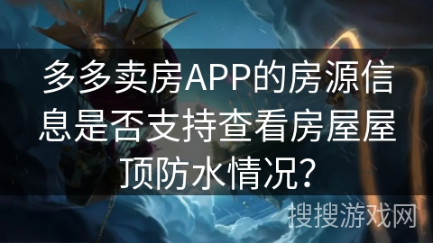 多多卖房APP的房源信息是否支持查看房屋屋顶防水情况？