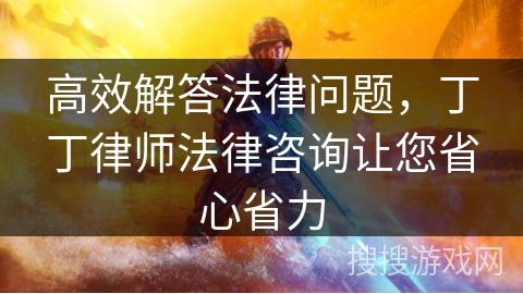 高效解答法律问题，丁丁律师法律咨询让您省心省力