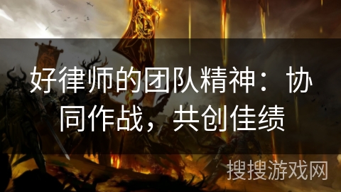 好律师的团队精神：协同作战，共创佳绩