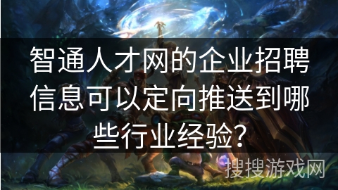 智通人才网的企业招聘信息可以定向推送到哪些行业经验？