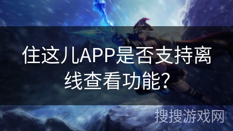 住这儿APP是否支持离线查看功能？