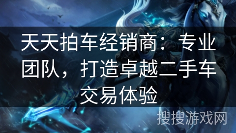天天拍车经销商：专业团队，打造卓越二手车交易体验