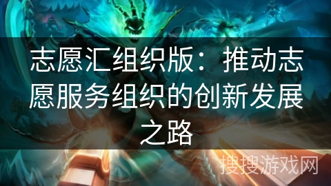 志愿汇组织版：推动志愿服务组织的创新发展之路