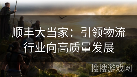 顺丰大当家：引领物流行业向高质量发展