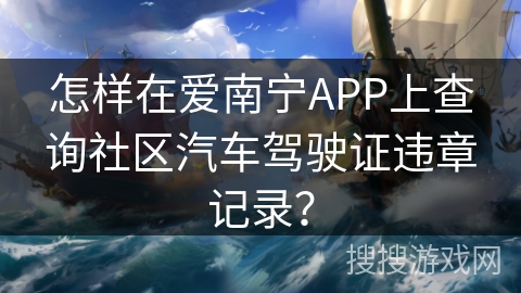 怎样在爱南宁APP上查询社区汽车驾驶证违章记录？
