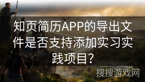 知页简历APP的导出文件是否支持添加实习实践项目? 知页简历APP的导出文件是否支持添加实习实践项目?