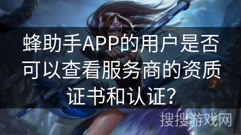 蜂助手APP的用户是否可以查看服务商的资质证书和认证？