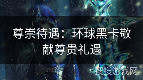 尊崇待遇:环球黑卡敬献尊贵礼遇 尊崇待遇:环球黑卡敬献尊贵礼遇