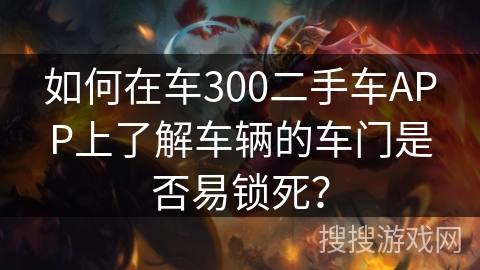 如何在车300二手车APP上了解车辆的车门是否易锁死？