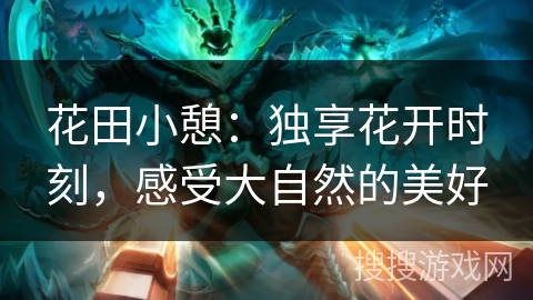 花田小憩:独享花开时刻,感受大自然的美好 花田小憩:独享花开时刻,感受大自然的美好