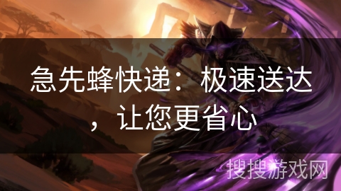 急先蜂快递：极速送达，让您更省心