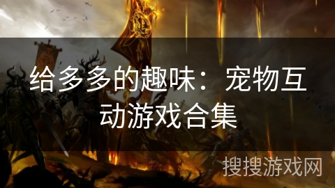 给多多的趣味:宠物互动游戏合集 给多多的趣味:宠物互动游戏合集