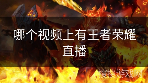 哪个视频上有王者荣耀直播 哪个视频上有王者荣耀直播