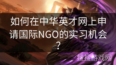 如何在中华英才网上申请国际NGO的实习机会？