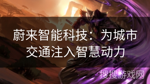 蔚来智能科技：为城市交通注入智慧动力