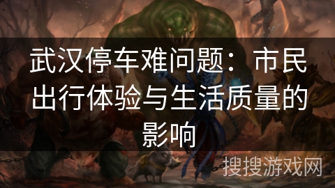 武汉停车难问题：市民出行体验与生活质量的影响