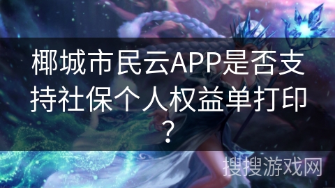 椰城市民云APP是否支持社保个人权益单打印？