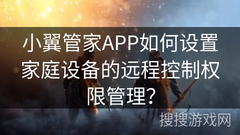 小翼管家APP如何设置家庭设备的远程控制权限管理？