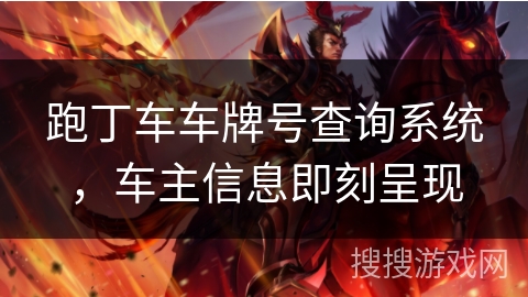 跑丁车车牌号查询系统，车主信息即刻呈现