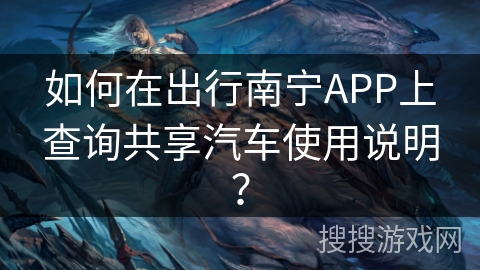 如何在出行南宁APP上查询共享汽车使用说明？