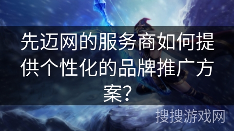 先迈网的服务商如何提供个性化的品牌推广方案？