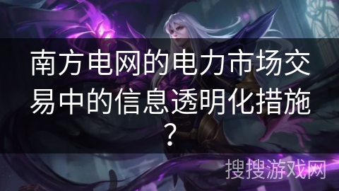 南方电网的电力市场交易中的信息透明化措施？