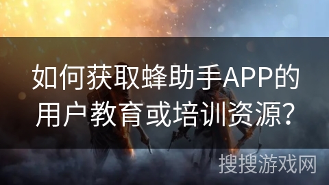 如何获取蜂助手APP的用户教育或培训资源？