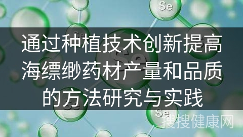 通过种植技术创新提高海缥缈药材产量和品质的方法研究与实践