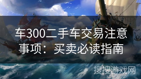 车300二手车交易注意事项：买卖必读指南