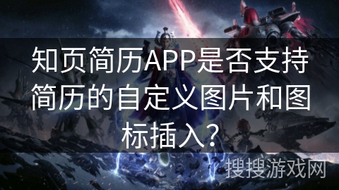 知页简历APP是否支持简历的自定义图片和图标插入？