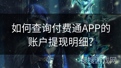 如何查询付费通APP的账户提现明细？