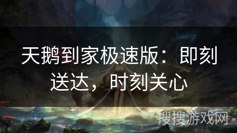 天鹅到家极速版：即刻送达，时刻关心