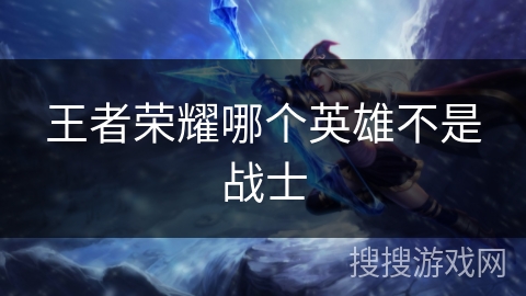 王者荣耀哪个英雄不是战士