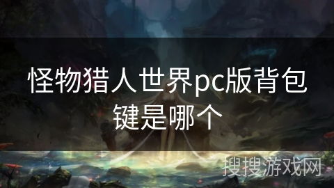 怪物猎人世界pc版背包键是哪个