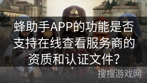 蜂助手APP的功能是否支持在线查看服务商的资质和认证文件？