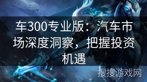 车300专业版：汽车市场深度洞察，把握投资机遇