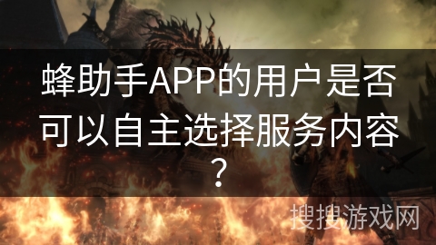 蜂助手APP的用户是否可以自主选择服务内容？